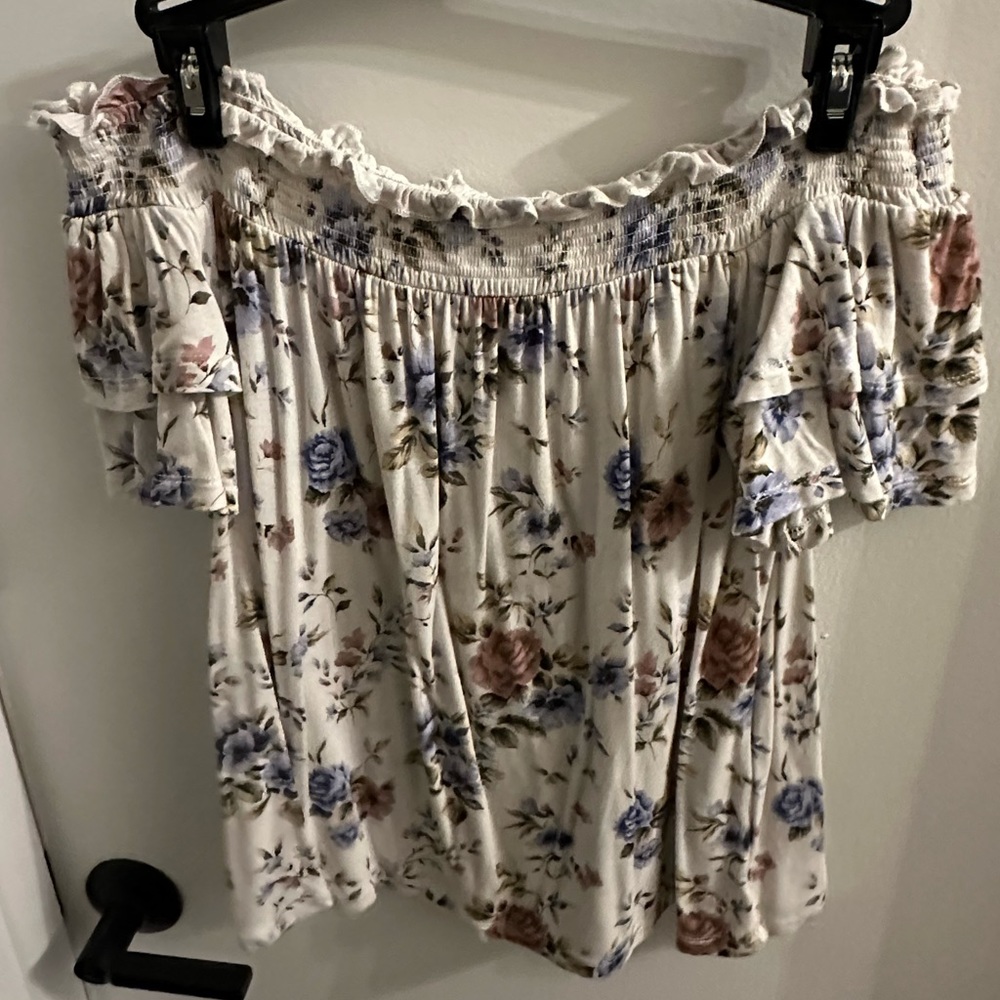 Off-the-shoulder floral top